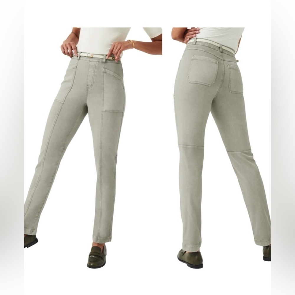 SPANX Stretch Twill Straight Leg Olive
Green